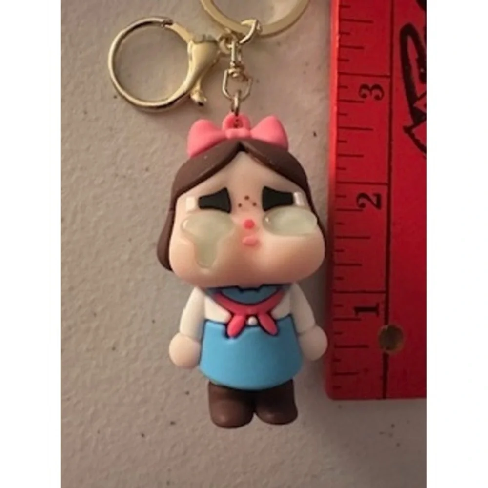 Crybaby Fresh Fruit Pink Wristlet Keychain 3D Figure Bag Charm Gold Tone Clasp